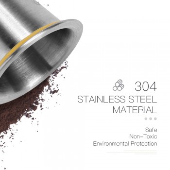 RECAPS 6 Pcs Stainless Steel Refillable Reusable Coffee Capsule Pod Compatible with Nespresso Machines Maker(6 Pods+ 240 Lid)