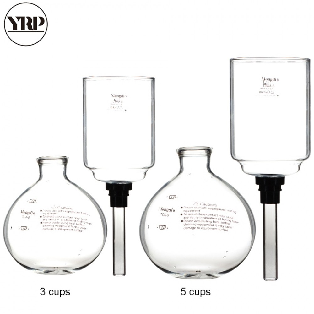 YRP Coffee Syphon Pot Accessories TCA-3/5cups High Quality Glass Siphon Vacuum Pot Coffee Maker Replace Coffee Filter Tools