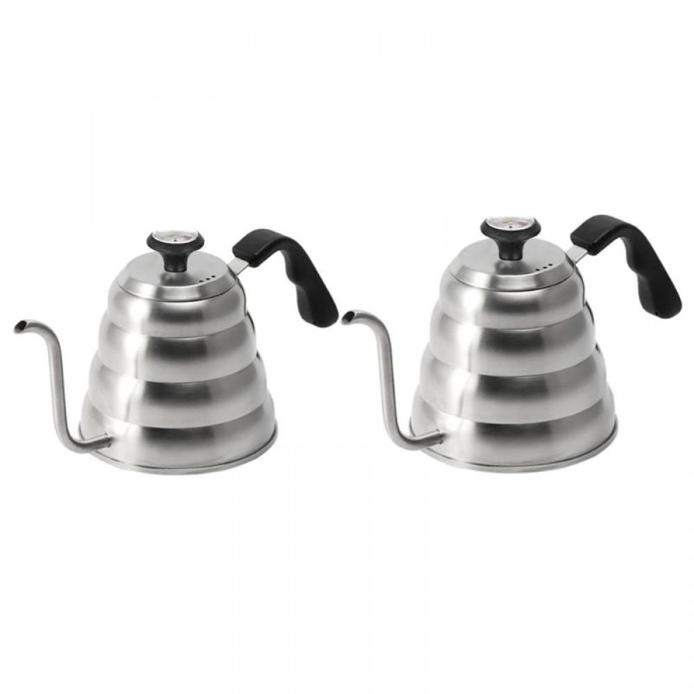 Stainless Steel Pour Over Coffee Water Kettle Thermometer Gooseneck Tea Pot
