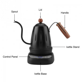 700ml Capacity Gooseneck Electric Pour-over Kettle For Coffee And Tea Variable Temperature Control Coffee Pot Water Kettle
