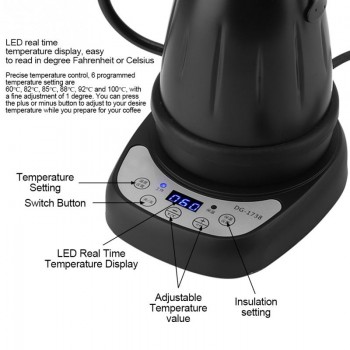 700ml Capacity Gooseneck Electric Pour-over Kettle For Coffee And Tea Variable Temperature Control Coffee Pot Water Kettle