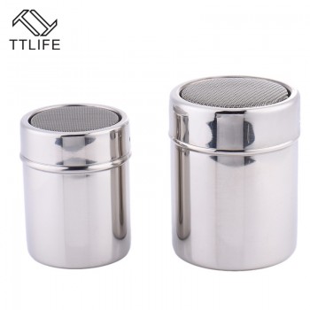 TTLIFE New 1Pc Stainless Steel Sprinkle Cocoa Cinnamon Sugar Gauze Mesh Jar Seasoning Bottle Fancy Coffee Powder Duster