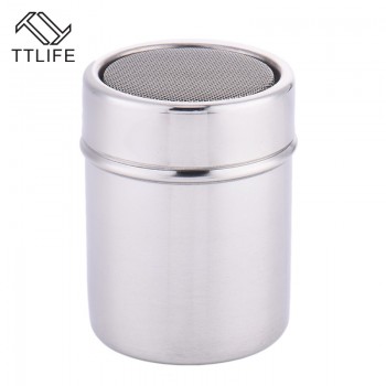 TTLIFE New 1Pc Stainless Steel Sprinkle Cocoa Cinnamon Sugar Gauze Mesh Jar Seasoning Bottle Fancy Coffee Powder Duster