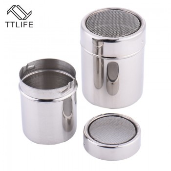 TTLIFE New 1Pc Stainless Steel Sprinkle Cocoa Cinnamon Sugar Gauze Mesh Jar Seasoning Bottle Fancy Coffee Powder Duster