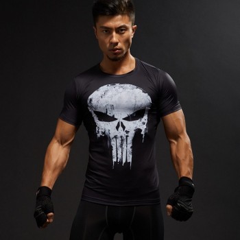 3D Print Compression Shirt Mens Anime Super hero T-shirt Summer Fashion Fitness Superman Spiderman Short-Sleeved Clothing tee
