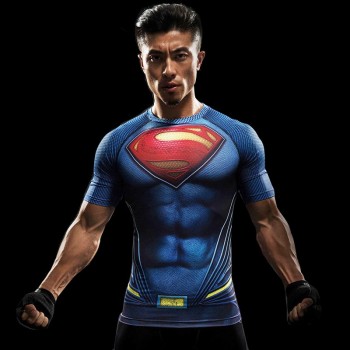 3D Print Compression Shirt Mens Anime Super hero T-shirt Summer Fashion Fitness Superman Spiderman Short-Sleeved Clothing tee