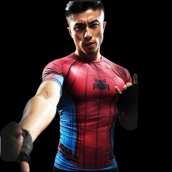 3D Print Compression Shirt Mens Anime Super hero T-shirt Summer Fashion Fitness Superman Spiderman Short-Sleeved Clothing tee