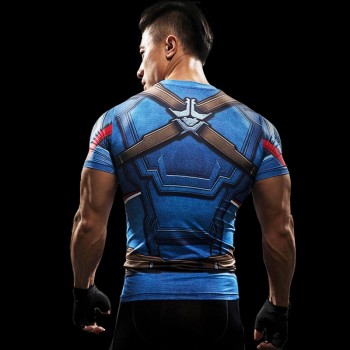 3D Print Compression Shirt Mens Anime Super hero T-shirt Summer Fashion Fitness Superman Spiderman Short-Sleeved Clothing tee