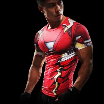 3D Print Compression Shirt Mens Anime Super hero T-shirt Summer Fashion Fitness Superman Spiderman Short-Sleeved Clothing tee