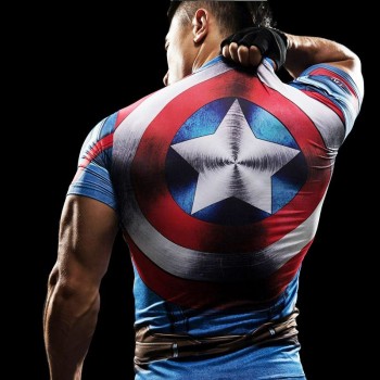 3D Print Compression Shirt Mens Anime Super hero T-shirt Summer Fashion Fitness Superman Spiderman Short-Sleeved Clothing tee