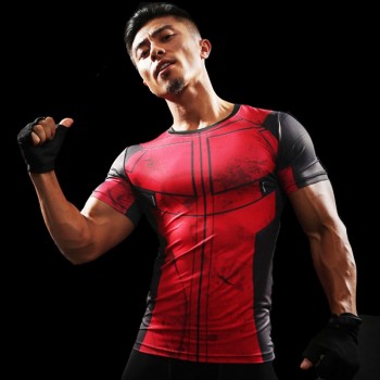 3D Print Compression Shirt Mens Anime Super hero T-shirt Summer Fashion Fitness Superman Spiderman Short-Sleeved Clothing tee
