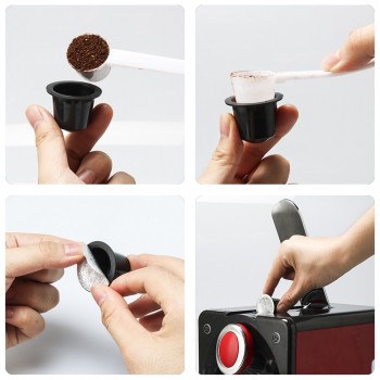 100set Original Disposable Empty Coffee Capsules For Nespresso Coffee Maker Dripper With Disposable Aluminum Seal Sticker