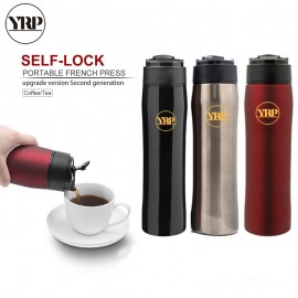 YRP Stainless Steel Portable French Press Vacuum Coffee Pot Plunger With Filter Double Wall Coffee Maker Coffee Tea Travel Mug