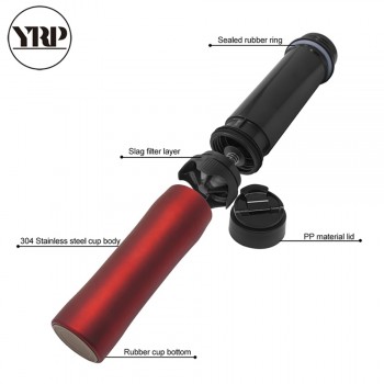 YRP Stainless Steel Portable French Press Vacuum Coffee Pot Plunger With Filter Double Wall Coffee Maker Coffee Tea Travel Mug