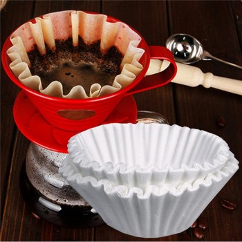 25cm 500 Sheets American Commercial Coffee Filter Paper Basket Coffee Filters Coffeeware Coffee Filters (White)