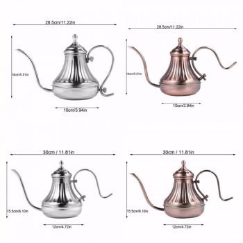 450/650ML Gooseneck Drip Coffee Kettle And Stainless Steel Stovetop Tea Pot Coffee Drip Kettle Teapot Long Mouth Coffee Pot
