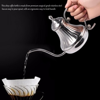 450/650ML Gooseneck Drip Coffee Kettle And Stainless Steel Stovetop Tea Pot Coffee Drip Kettle Teapot Long Mouth Coffee Pot
