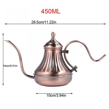 450/650ML Gooseneck Drip Coffee Kettle And Stainless Steel Stovetop Tea Pot Coffee Drip Kettle Teapot Long Mouth Coffee Pot