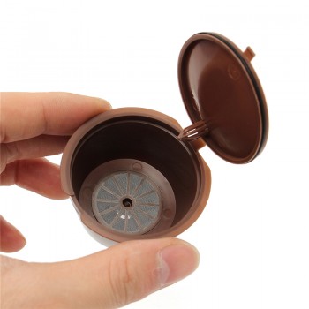 Arshen Dolce Gusto 4 Pcs/Set Plsatic Refillable Coffee Capsule + Spoon amp; Brush 200 Times Reusable Compatible Nescafe Dolce Gusto