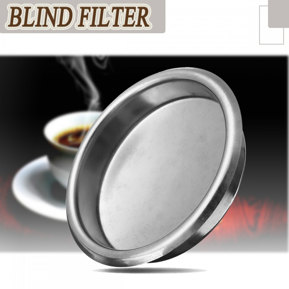 YKPuii 58mm Silver Coffee Filter Blind Filter Espresso Coffee Machine Maker Backflush Back Flush Basket Stainless Steel