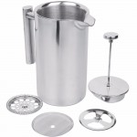 Realand Classical 34OZ/1000ML Double Wall Stainless Steel French Press Coffee Maker Plunger Tea Pot Espresso Maker Coffee Filter