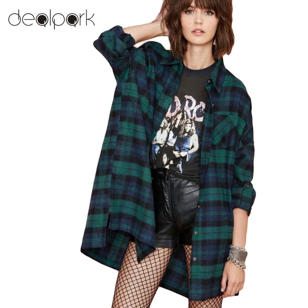 Plus Size 3XL 4XL 5XL Autumn Tops Plaid Shirts Blouses Women Tartan Shirt Long Sleeve Baggy Check Blouse Oversized female tunics