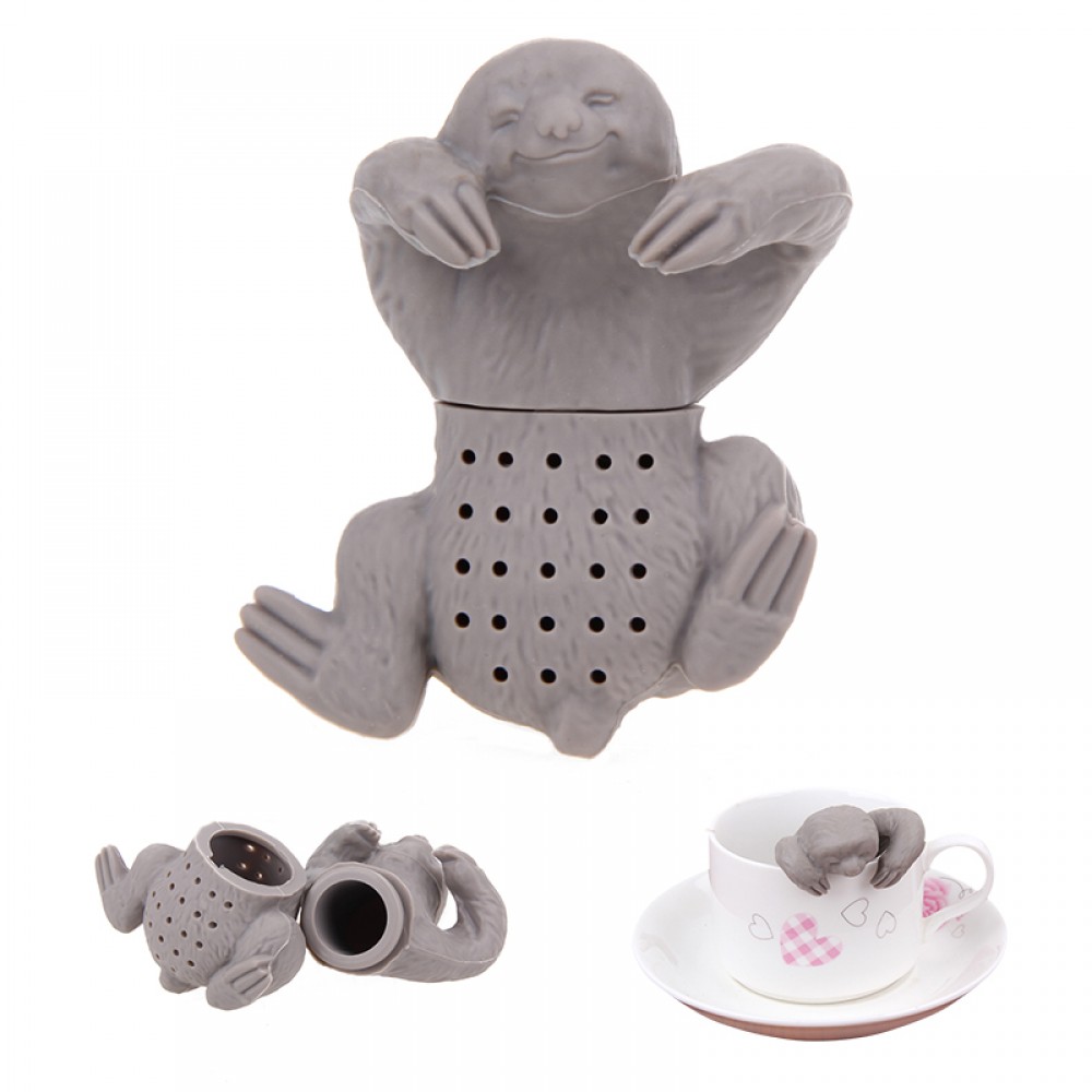 1Pc Teapot Cute Silicone Sloth Tea Infuser Tea Strainer Filter Silicone Sloth Tea Infuser for Drinking Coffee Tea Accessories