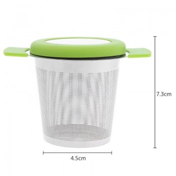 Reusable Stainless Steel Tea Infuser Basket Fine Mesh Tea Strainer With 2 Handles Lid Tea and Coffee Filters for Loose Tea Leaf