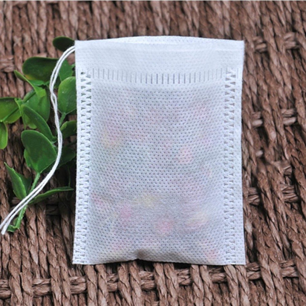 Tea Bags 100Pcs/Lot Empty Scented Drawstring Pouch Bag 5*7CM Seal Filter Cook Herb Spice Loose Coffee Pouches Tools