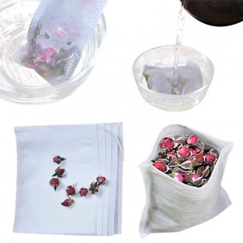 Tea Bags 100Pcs/Lot Empty Scented Drawstring Pouch Bag 5*7CM Seal Filter Cook Herb Spice Loose Coffee Pouches Tools