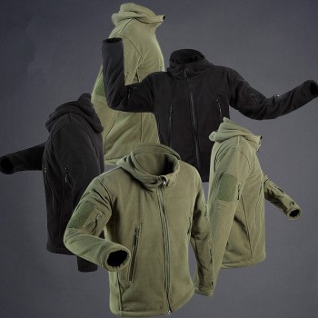 Military Tactical Fleece Jacket Men US Army Polartec Windbreaker Clothes Male Multi Pockets Outerwear Hoodie Coat For Men