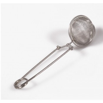 Hot Stainless Strainer Steel Mesh Ball Tea Leaves Filter Squeeze Locking Spoon
