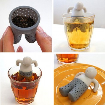 Silicone Tea Strainer Interesting Life Partner Cute Mister Teapot MR Little Man People  Tea Infuser Filter Brewing Making Teapot