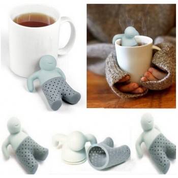 Leaf Tea for Brewing Mr little man tea strainer Silicone Tea bags tea making device 1pc/lot B023-1