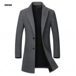 Drop shipping Winter Wool Jacket Mens High-quality Wool Coat casual Slim collar wool coat Mens long cotton collar trench coat