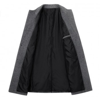 Drop shipping Winter Wool Jacket Mens High-quality Wool Coat casual Slim collar wool coat Mens long cotton collar trench coat