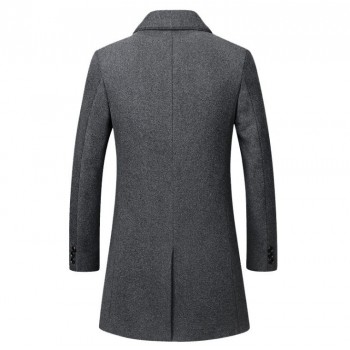 Drop shipping Winter Wool Jacket Mens High-quality Wool Coat casual Slim collar wool coat Mens long cotton collar trench coat