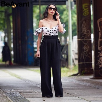 BeAvant Off shoulder slash neck sexy blouse Shirt women polka dot ruffle summer blouse 2018 NEW butterfly sleeve chic blouse top
