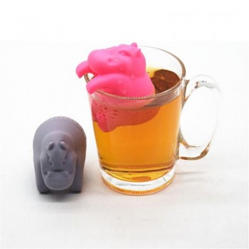 1Pcs Silicone Hippo Shaped Tea Infuser Reusable Tea Strainer Coffee Herb Filter For Home Loose Leaf Diffuser Accessories