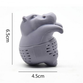 1Pcs Silicone Hippo Shaped Tea Infuser Reusable Tea Strainer Coffee Herb Filter For Home Loose Leaf Diffuser Accessories