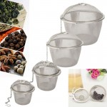 HOT Durable Silver Reusable Stainless Mesh Herbal Ball Tea Spice Strainer Teakettle Locking Tea Filter Infuser Spice 4 Sizes