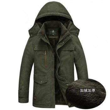 -30 Degree 2017 Winter Warm Thick Mens Down Jackets and Coats Nature Cotton Parka Brand AFS JEEP Long Style Windbreaker Hooded