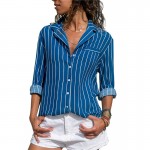 Striped Blouse 2018 Womens Tops And Blouses Long Sleeves Ladies Long Sleeve Office Shirt Striped Blouse Shirt Plus Size Blusas