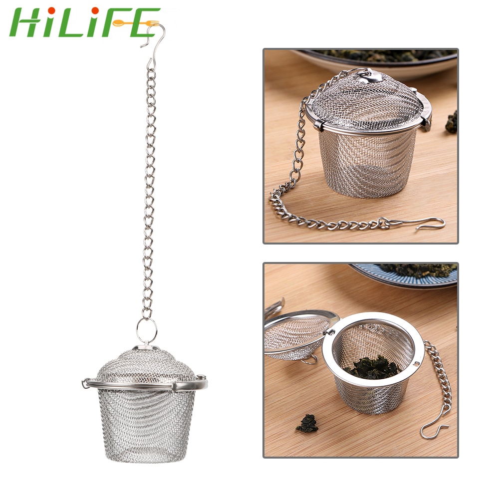 HILIFE Reusable Stainless Steel Teakettle Locking Tea Filter Seasoning Ball Multifunction Mesh Herbal Ball  Tea Spice Strainer