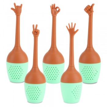 Funny Hand Gesture Shape Tea Infuser Silicone Tea Strainer Loose Leaf Herbal Spice Holder Tea Brewing Tools For Tea Cup Teapot