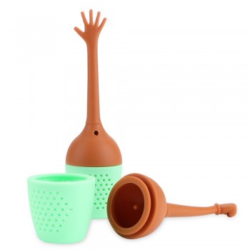 Funny Hand Gesture Shape Tea Infuser Silicone Tea Strainer Loose Leaf Herbal Spice Holder Tea Brewing Tools For Tea Cup Teapot