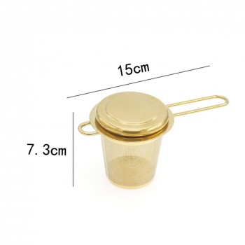Mesh Tea Infuser Reusable Tea Strainer Teapot Stainless Steel Loose Tea Leaf Spice Filter Folding Handle Drinkware Kitchen Tools