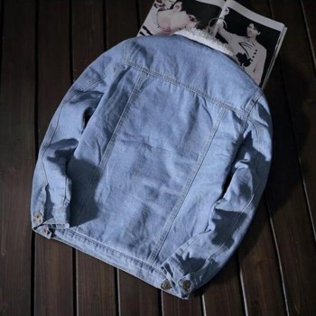 Men/Women Denim Jacket Spring Autumn Winter Warm Thick Lambswool Jean Coats Fashionable Top Outwear With Pockets dropshipping