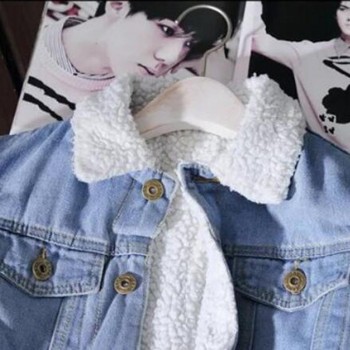 Men/Women Denim Jacket Spring Autumn Winter Warm Thick Lambswool Jean Coats Fashionable Top Outwear With Pockets dropshipping