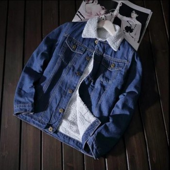 Men/Women Denim Jacket Spring Autumn Winter Warm Thick Lambswool Jean Coats Fashionable Top Outwear With Pockets dropshipping